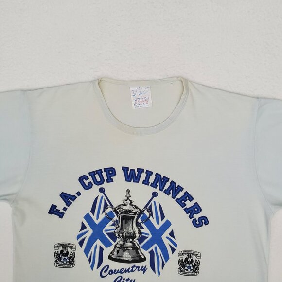 COVENTRY CITY Mens S 1987 FA Cup Final Wembley Football Vintage Tshirt Top Shirt - Picture 3 of 15